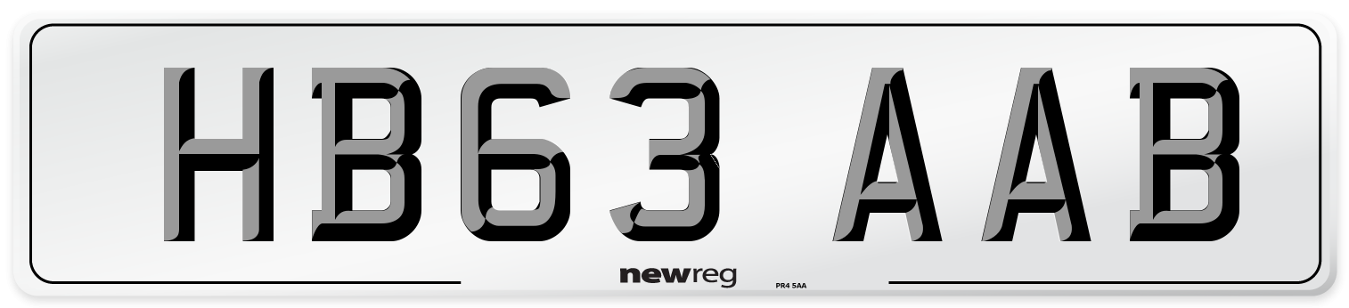 HB63 AAB Number Plate from New Reg